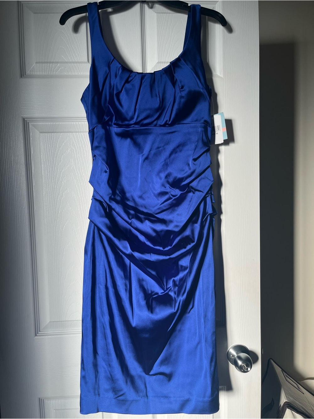 Elegant Royal Blue Sleeveless Suzy Chin Sheath Dress
